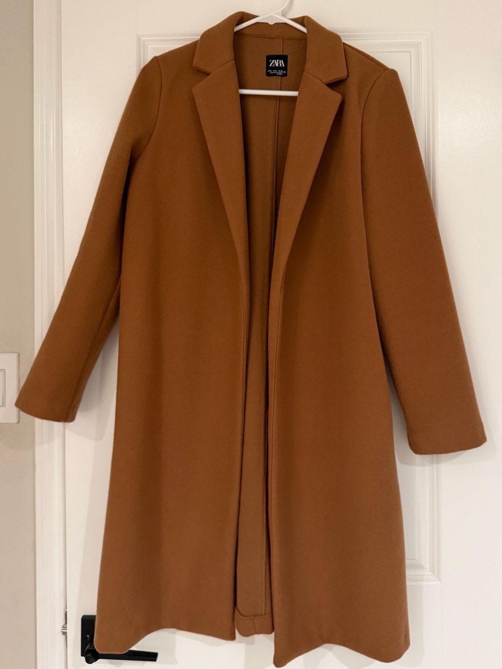 ZARA Camel Brown Long Pull On Coat